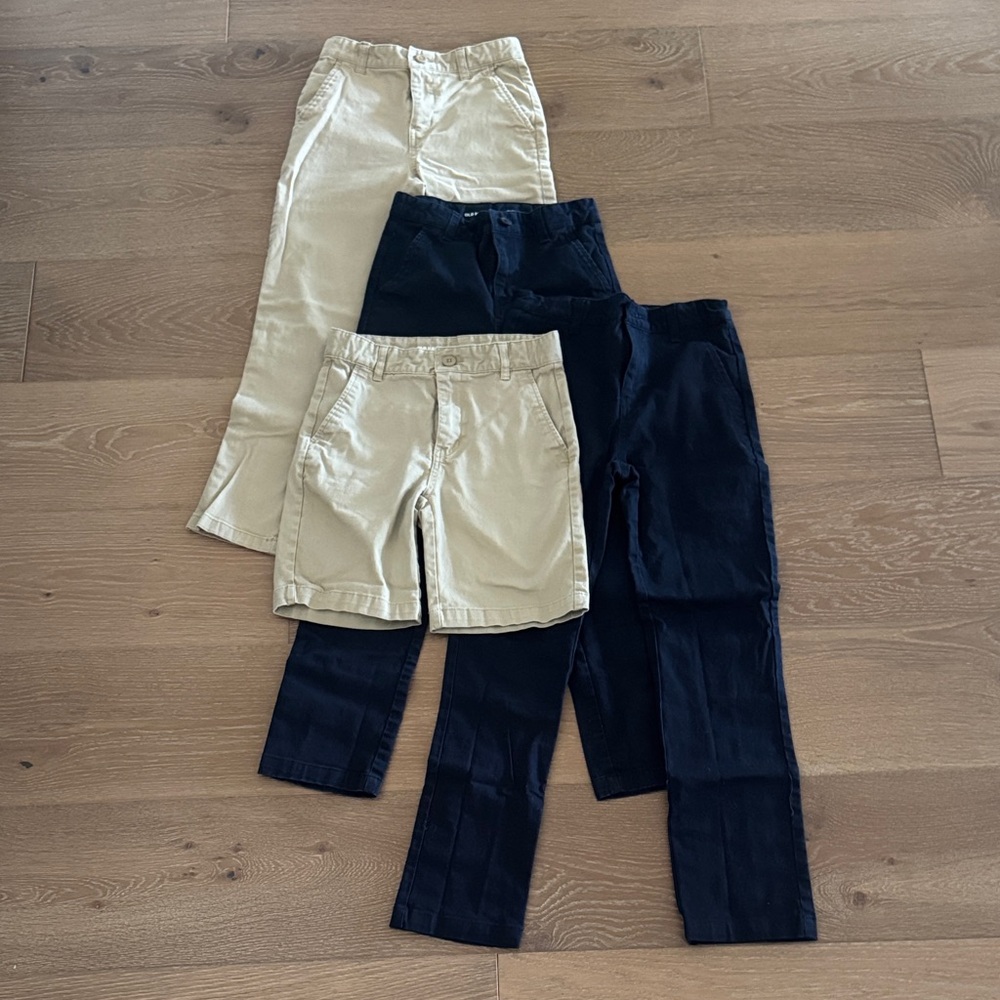 Old Navy Kids 4 piece set - navy and khaki uniform pants